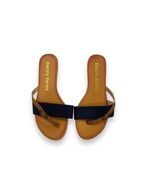 💙 Electric Karma Navy and Tan Casual Sandals